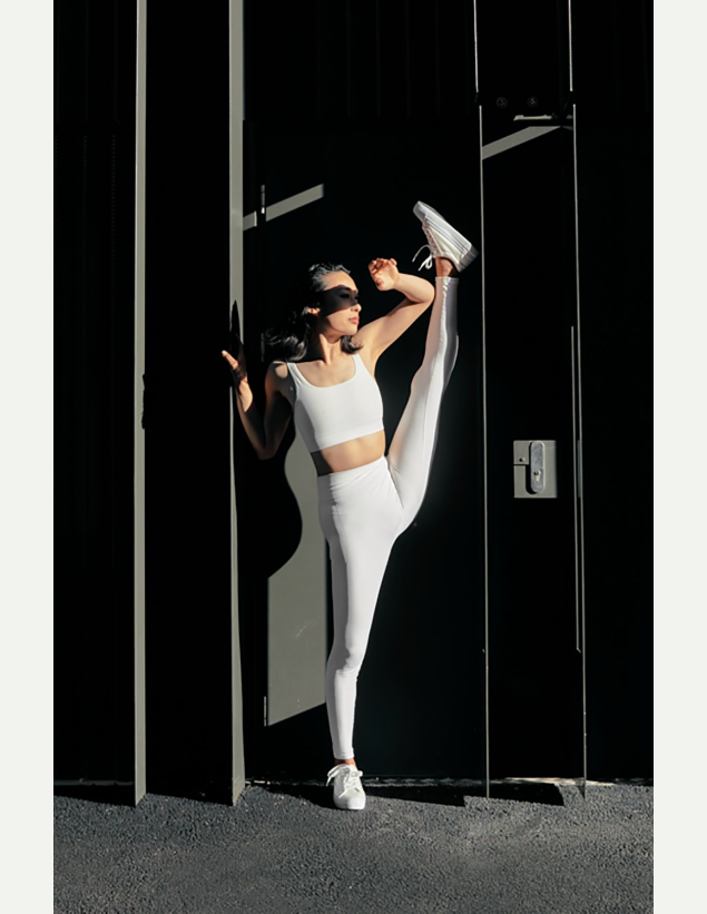 Legging de yoga Blanc et Ivoire ASHA 2