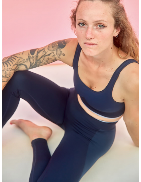 Brassière de yoga Bleu Marine ASHA